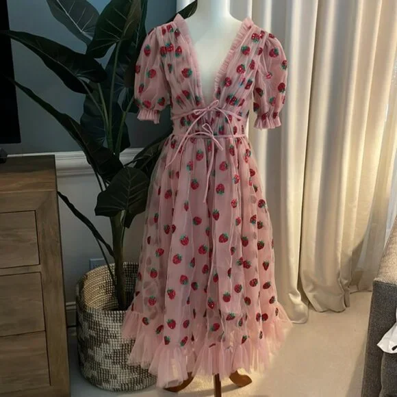 Lirika Matoshi Strawberry Sparkle Viral Tulle Dress - Picture 5 of 8